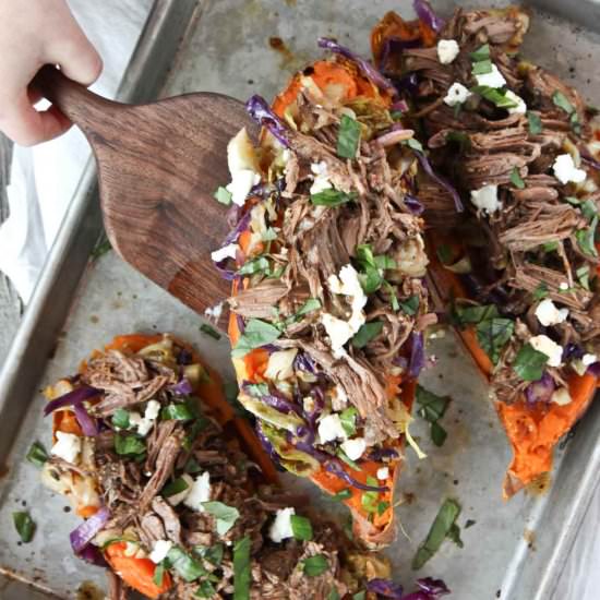 Short Rib Stuffed Sweet Potatoes