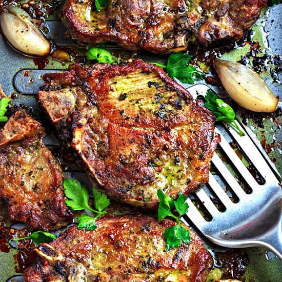 Pesto Baked Pork Chops