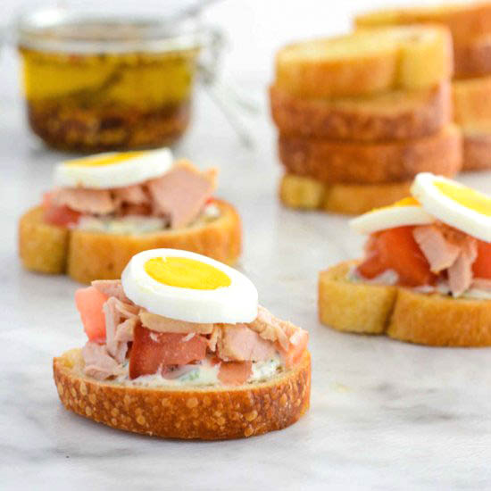 Tuna Lemon Aioli Bruschetta