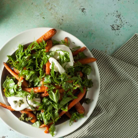 Roasted Carrots with Burrata
