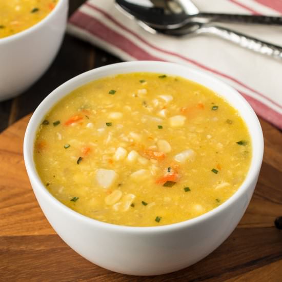 Sweet corn sage soup