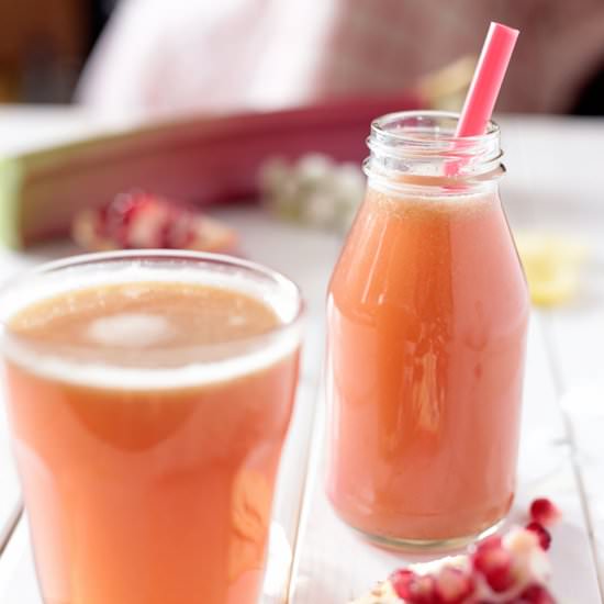 Rhubarb and Pomegranate Lemonade