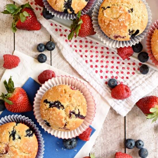 Mixed Berry Cream Cheese Muffins
