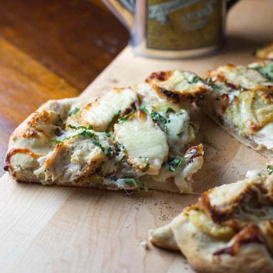 Chicken, Potato, and Ricotta Pizza