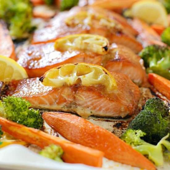 Honey Salmon Sheet Pan Dinner