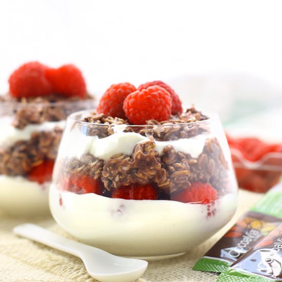 Chocolate Raspberry Oatmeal Parfait