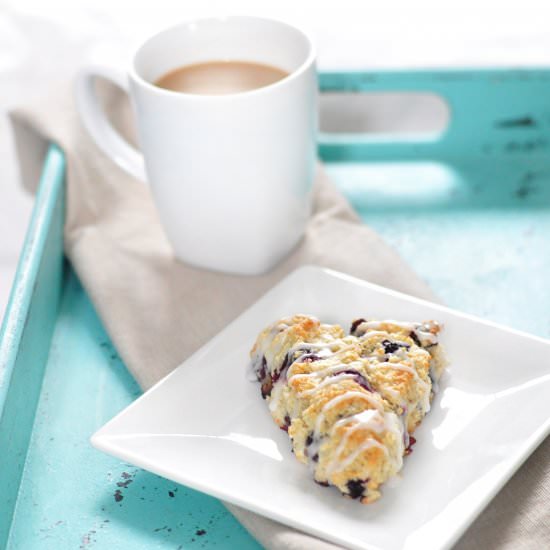 Blueberry Scones with Lemon Drizzle