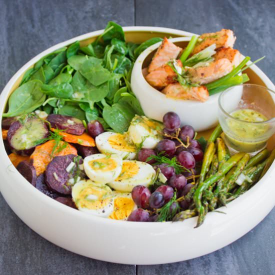 Salmon Asparagus Sweet Potato Salad