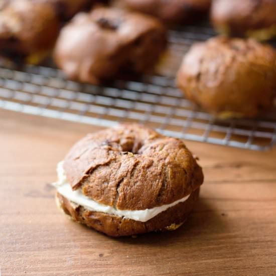 Chocolate Chocolate Chip Bagels