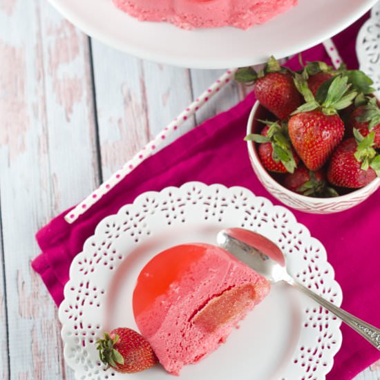 Magic Strawberry Jell-O Cake