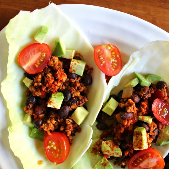 Tempeh Taco Lettuce Wraps