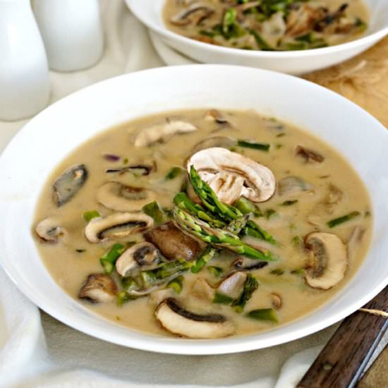 Crock Pot Asparagus Mushroom Soup