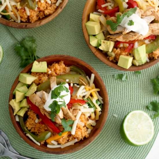 Chicken Fajita Couscous Bowls