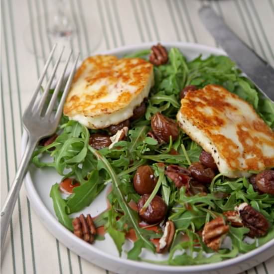 Grape, Halloumi & Pecan Salad