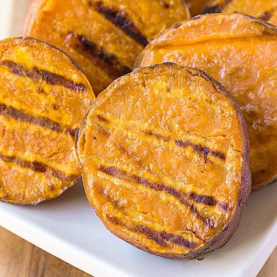 Kettle Corn Grilled Sweet Potatoes