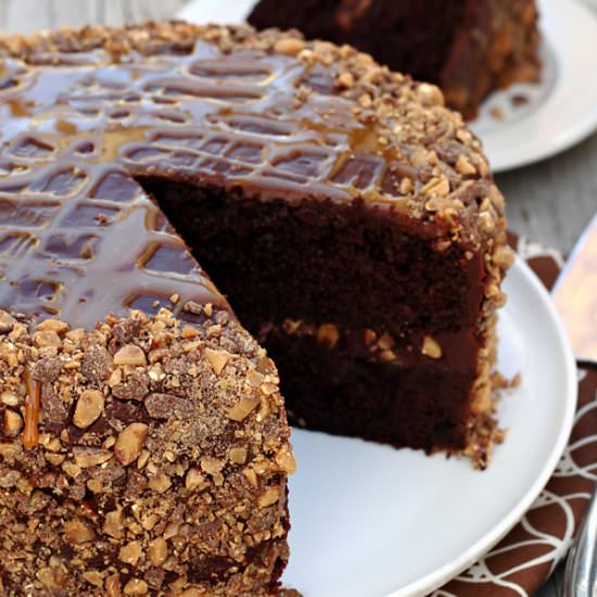 Chocolate Toffee Caramel Cake