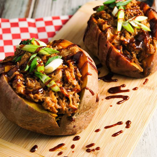 Pulled Pork Stuffed Sweet Potatoes