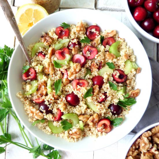 Cherry and Walnut Quinoa Salad