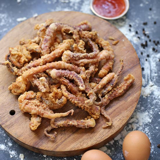 Deep Fried Crispy Squid Tentacles