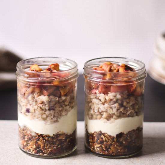Apple crumble breakfast parfaits