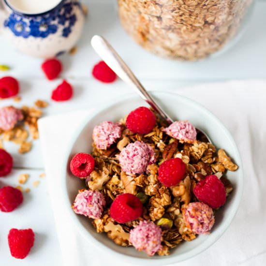 Raspberry Macaroon Granola