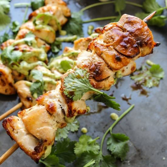 Roasted Garlic Ranch Chicken Kebabs