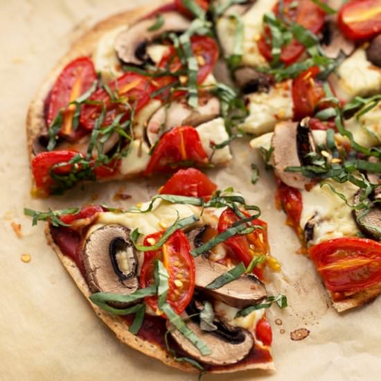 Individual Vegan Tortilla Pizzas