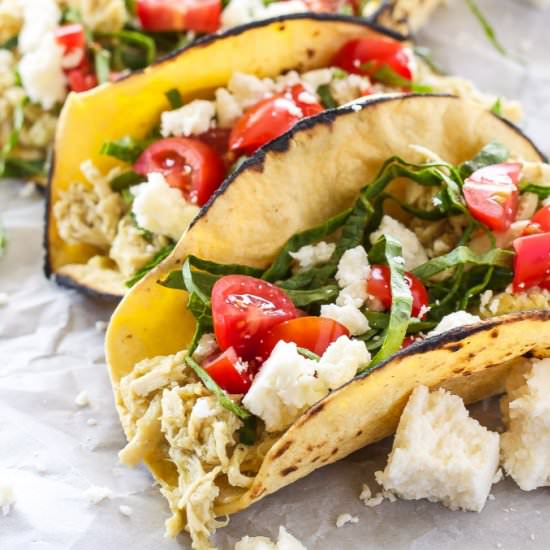 Creamy Green Chile Chicken Tacos