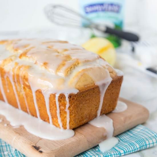 Iced Almond Lemon Loaf Cake