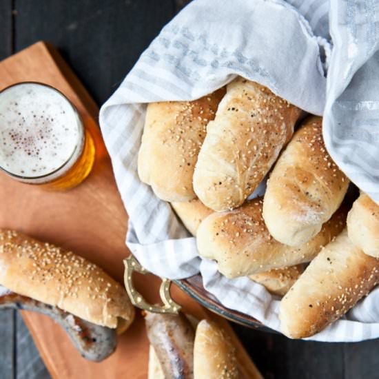 Homemade Beer Hot Dog Buns