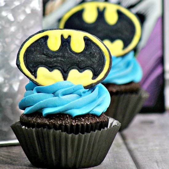 Batman Chocolate Cupcakes