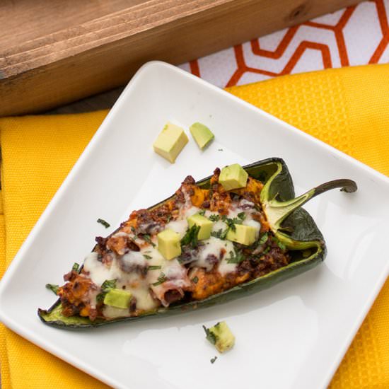 Chorizo and Egg Stuffed Poblanos