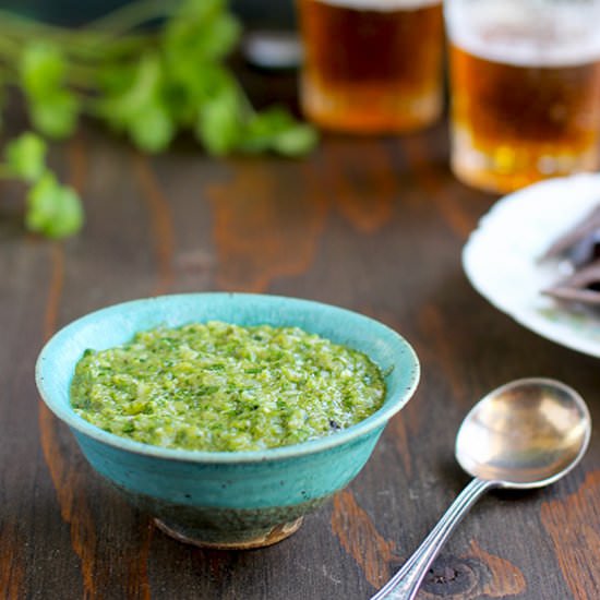 Roasted Poblano Cilantro Salsa