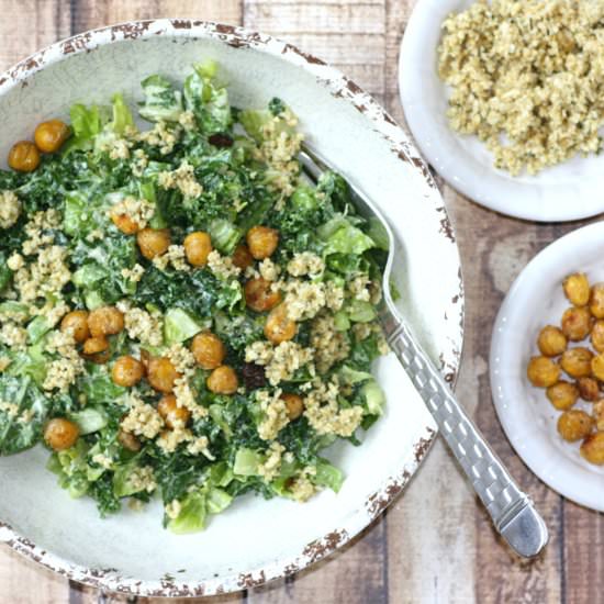 Vegan Kale Caesar Salad