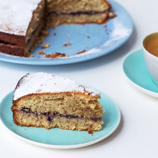 Almond Cake with Blueberry Jam