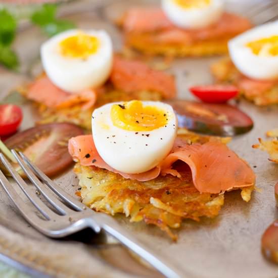 Potato Rosti, Smoked Salmon & Egg