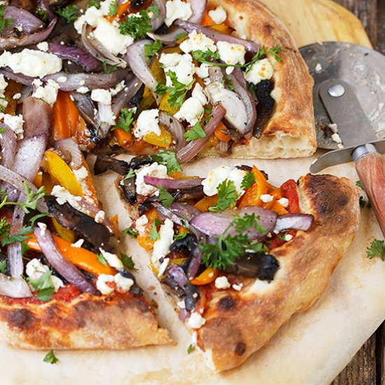 Grilled Vegetable Goat Cheese Pizza