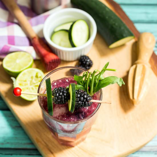 Blackberry Cucumber Gin Fizz