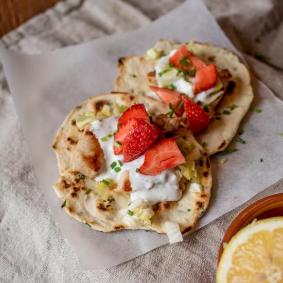 Chive Flatbreads with Chicken