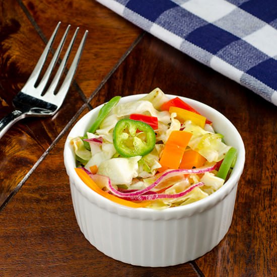 Pepper Slaw with Garlic Vinaigrette
