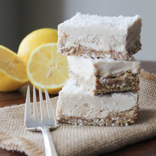 Raw Lemon Coconut Cream Bars