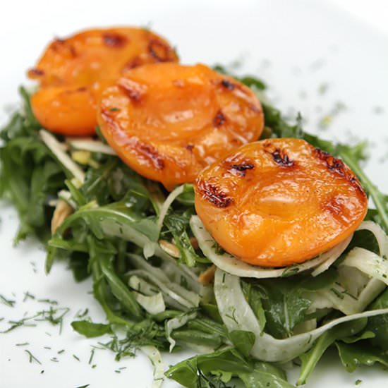 Grilled Apricot Salad with Fennel