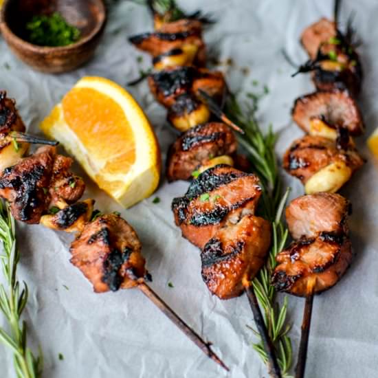 Apricot and Orange Pork Skewers