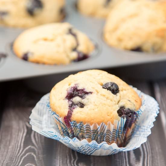 Brown Butter Blueberry Muffins
