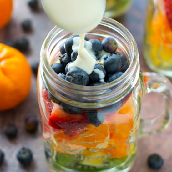 Rainbow Fruit Salad in a Jar