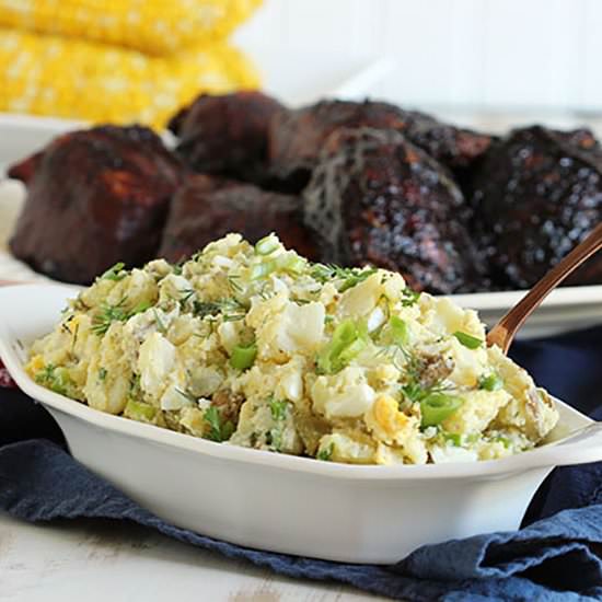 The Best Smashed Potato Salad