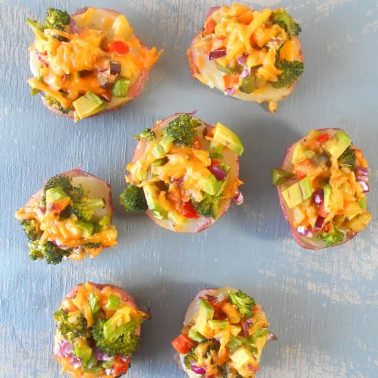 Cheesy Veggie Smother Potato Rounds