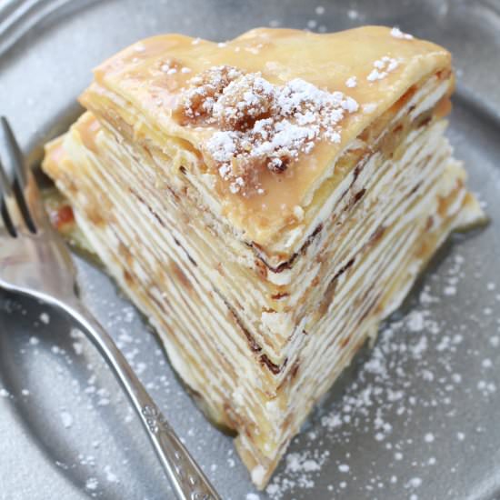 Maple Pecan Pralines Crepe Cake