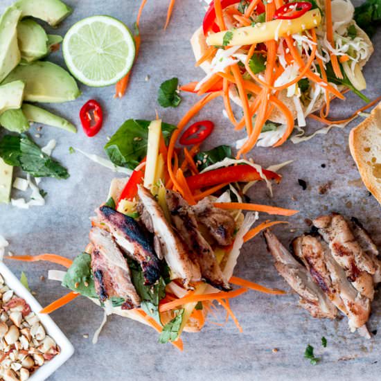 Vietnamese Grilled Chicken Burgers