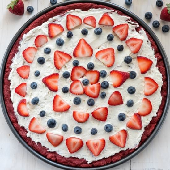 Red Velvet Fruit Pizza